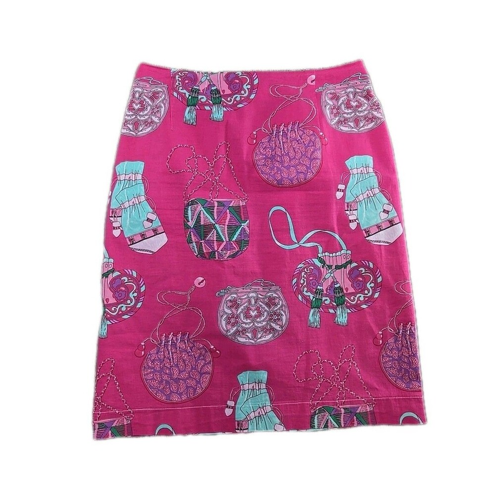 Manuel Canovas Paris June Paloma Star Skirt in Fushia Size 6/8 Pencil Skirt